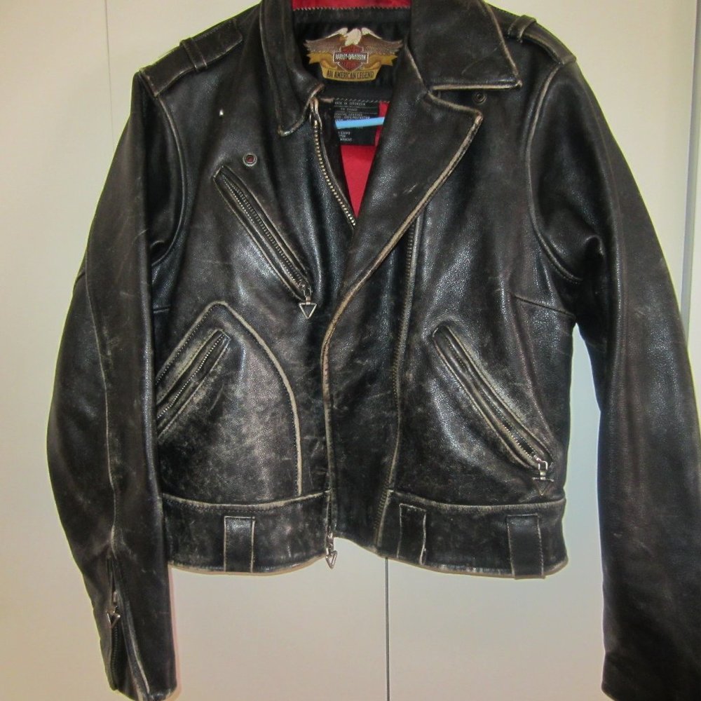VINTAGE MOTOR AMERICAN-LEGEND/HARLEY DAVIDSON LEATHER(L/W) JACKET